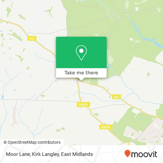 Moor Lane, Kirk Langley map
