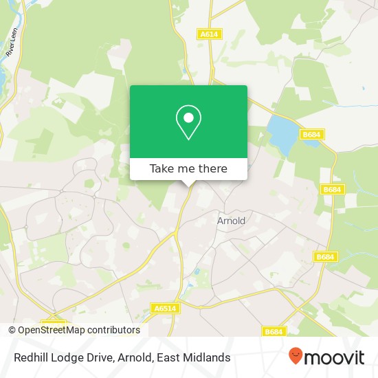 Redhill Lodge Drive, Arnold map