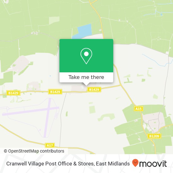 Cranwell Village Post Office & Stores map