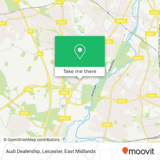 Audi Dealership, Leicester map