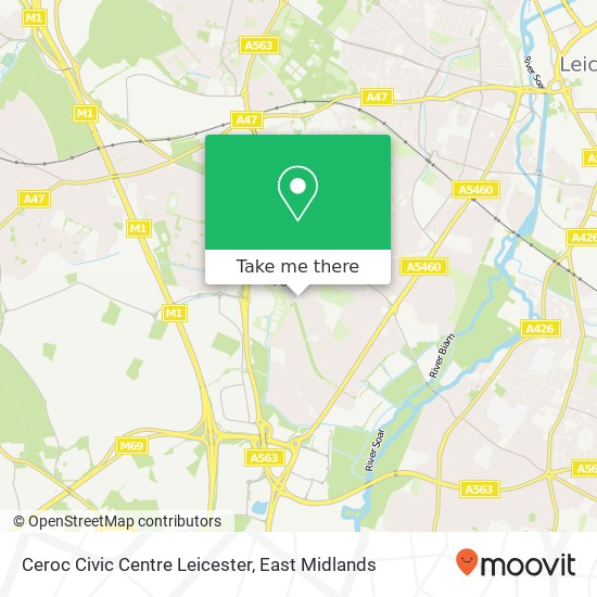 Ceroc Civic Centre Leicester map
