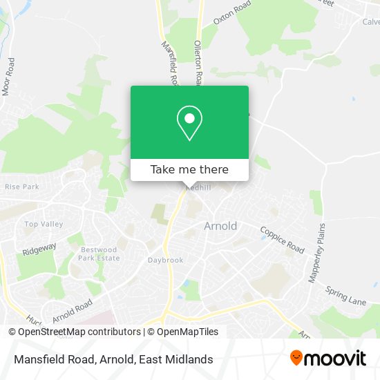 Mansfield Road, Arnold map