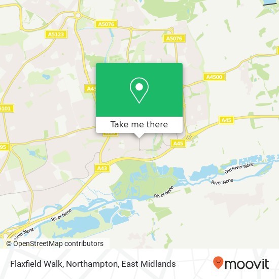 Flaxfield Walk, Northampton map