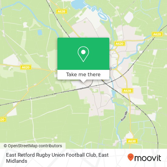 East Retford Rugby Union Football Club map