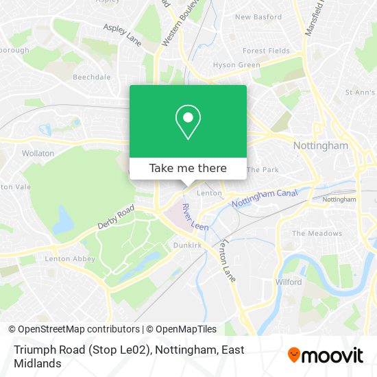 Triumph Road (Stop Le02), Nottingham map