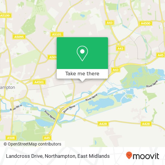 Landcross Drive, Northampton map