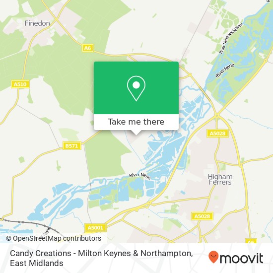 Candy Creations - Milton Keynes & Northampton map