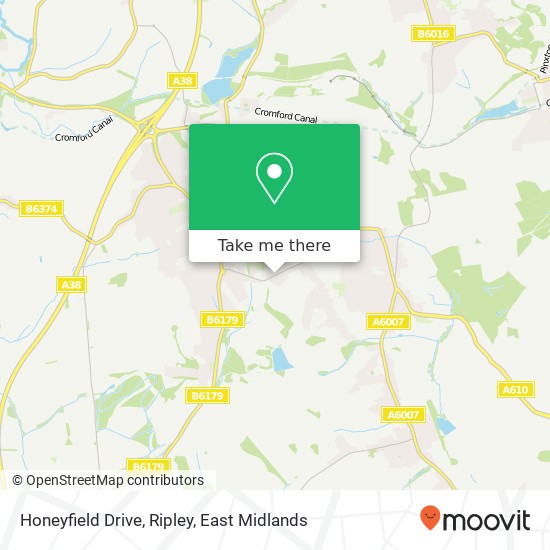 Honeyfield Drive, Ripley map