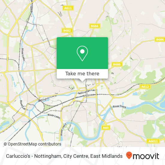 Carluccio's - Nottingham, City Centre map