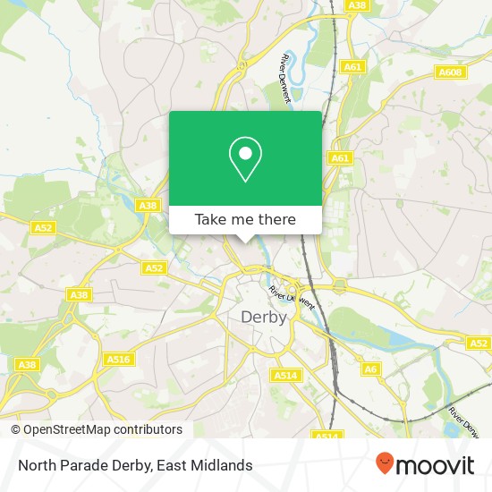North Parade Derby map