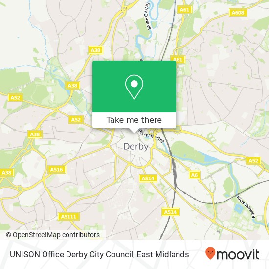 UNISON Office Derby City Council map