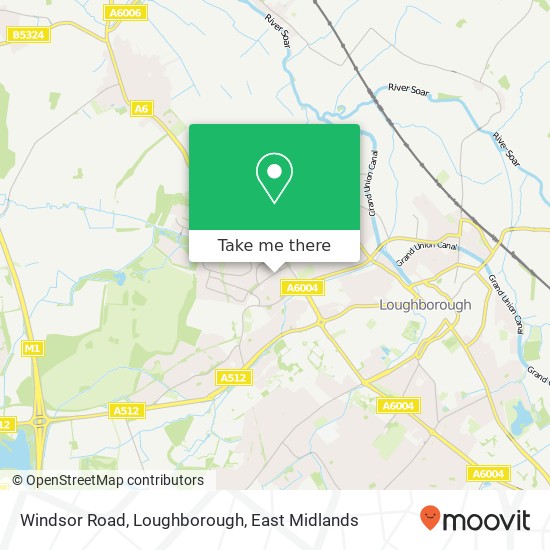 Windsor Road, Loughborough map