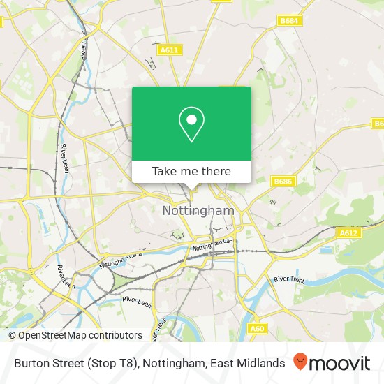 Burton Street (Stop T8), Nottingham map