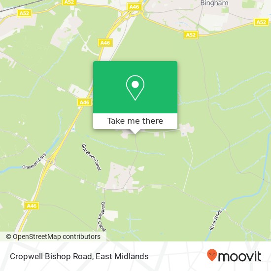 Cropwell Bishop Road map