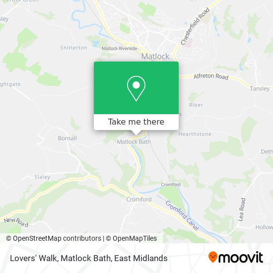 Lovers' Walk, Matlock Bath map