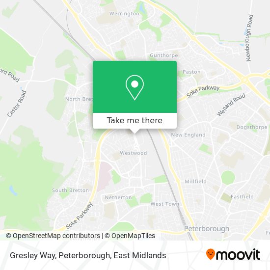 Gresley Way, Peterborough map