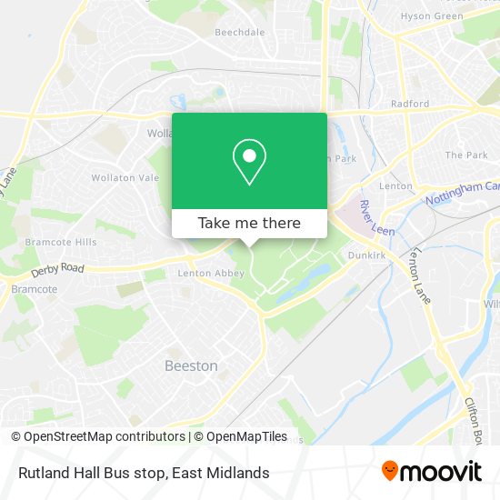 Rutland Hall Bus stop map