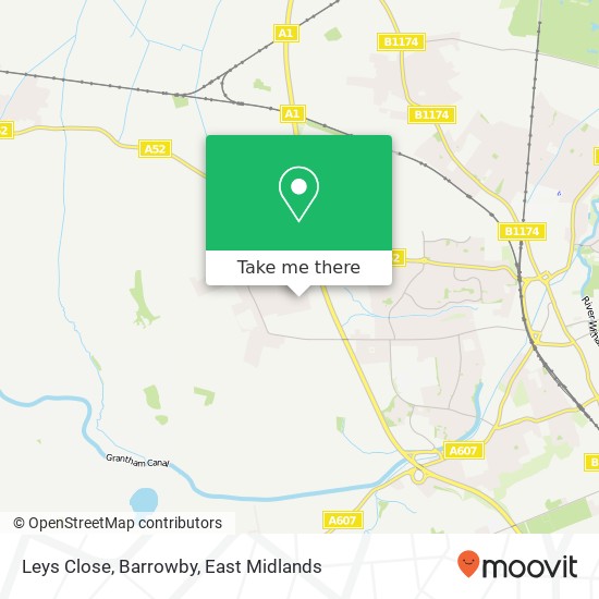 Leys Close, Barrowby map