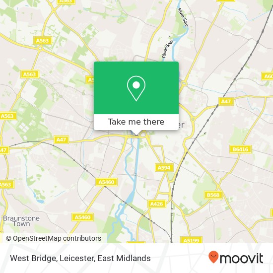 West Bridge, Leicester map