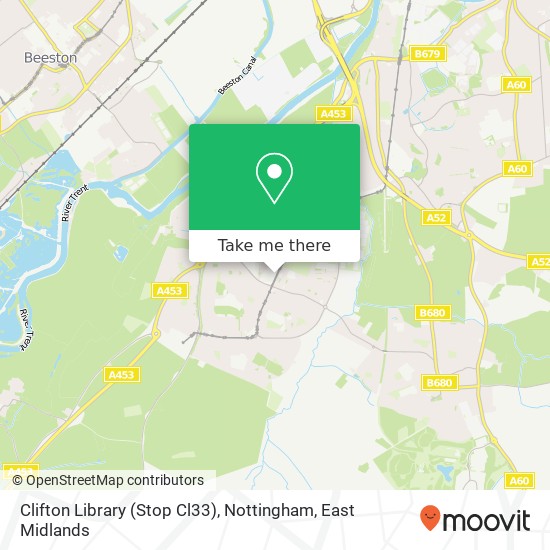 Clifton Library (Stop Cl33), Nottingham map