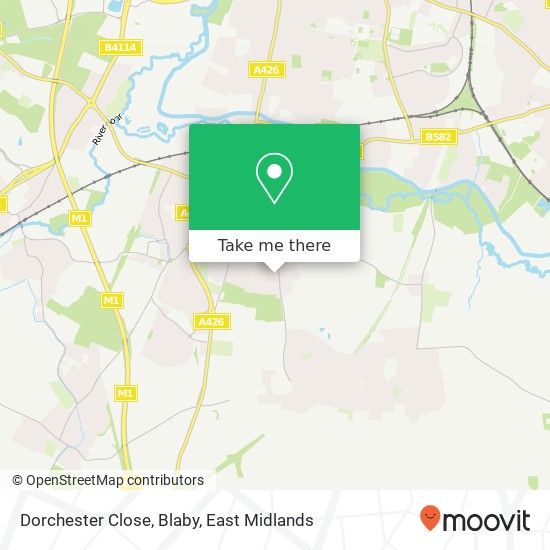 Dorchester Close, Blaby map