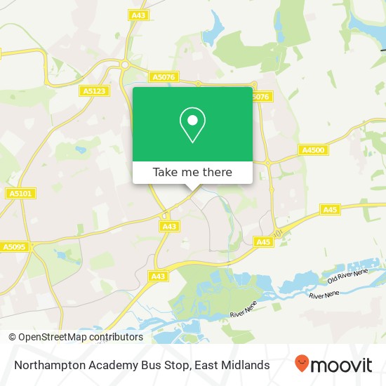 Northampton Academy Bus Stop map