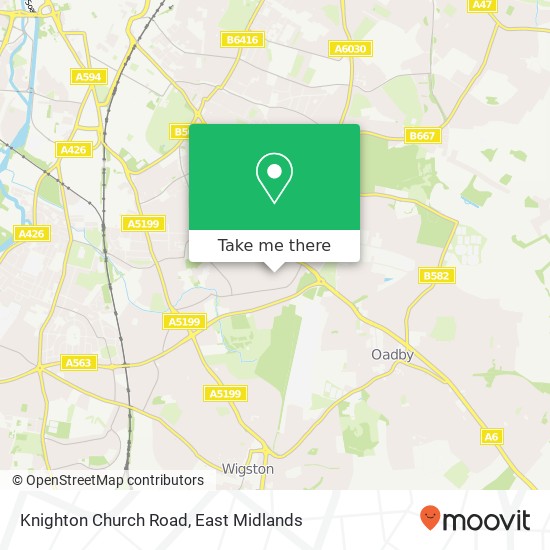 Knighton Church Road map