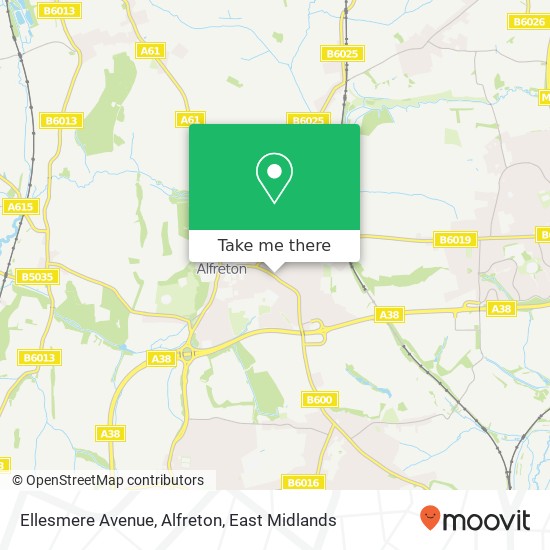 Ellesmere Avenue, Alfreton map