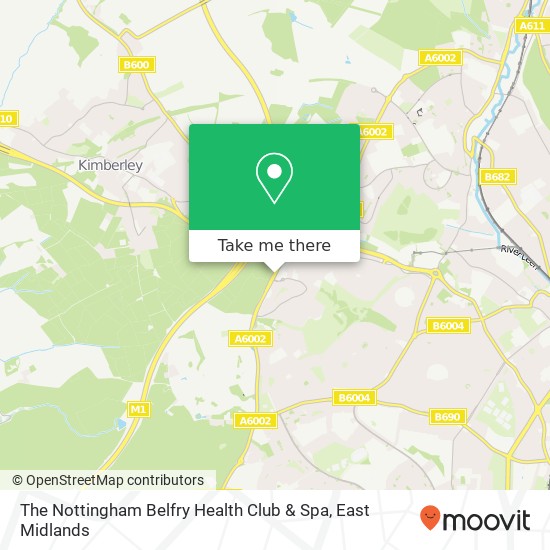 The Nottingham Belfry Health Club & Spa map