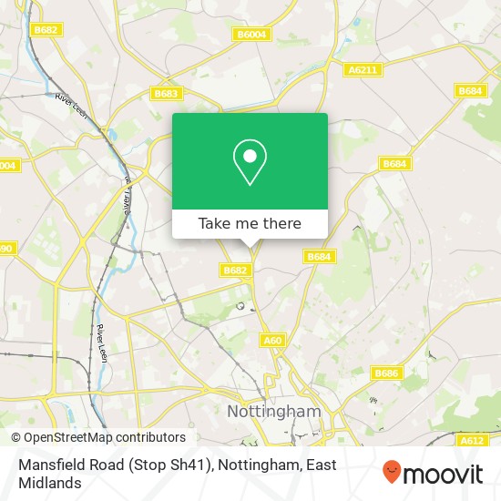 Mansfield Road (Stop Sh41), Nottingham map