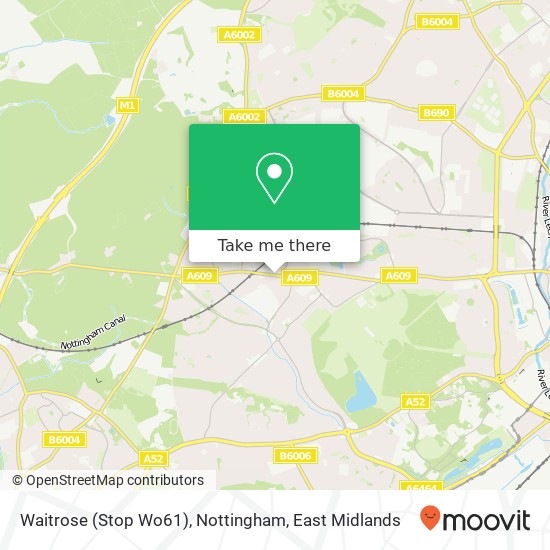 Waitrose (Stop Wo61), Nottingham map