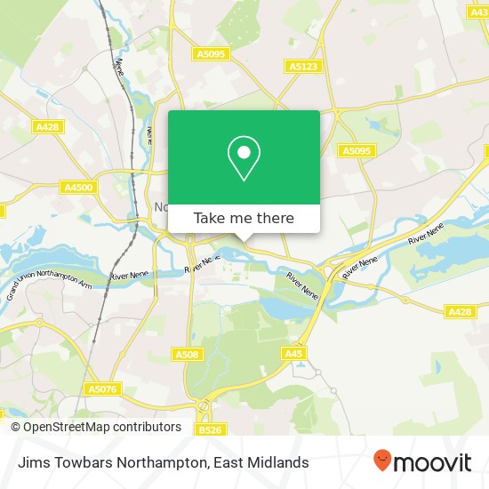 Jims Towbars Northampton map