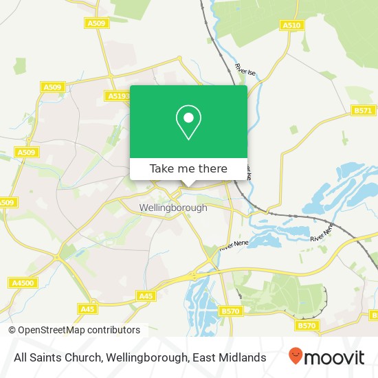 All Saints Church, Wellingborough map