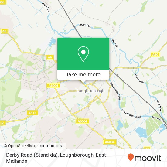 Derby Road (Stand da), Loughborough map