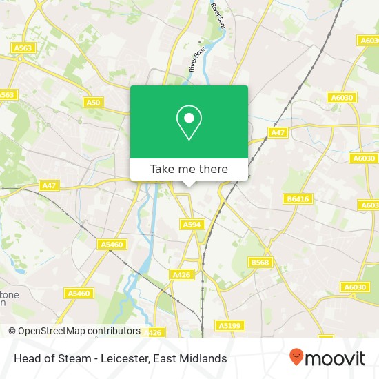 Head of Steam - Leicester map