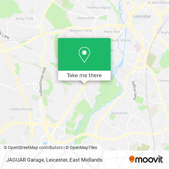 JAGUAR Garage, Leicester map
