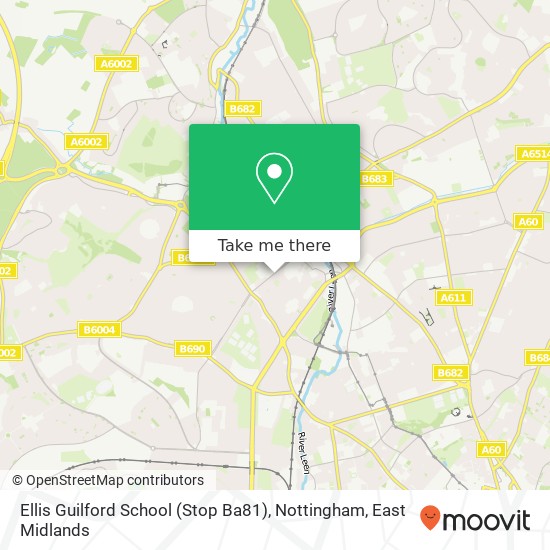 Ellis Guilford School (Stop Ba81), Nottingham map