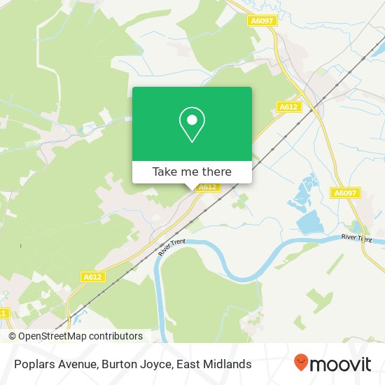 Poplars Avenue, Burton Joyce map