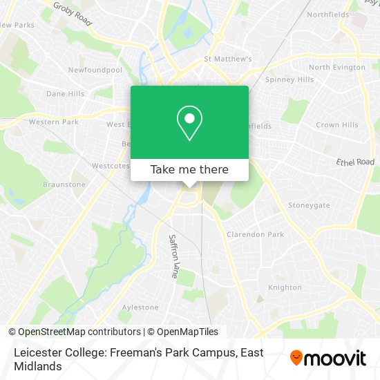 Leicester College: Freeman's Park Campus map
