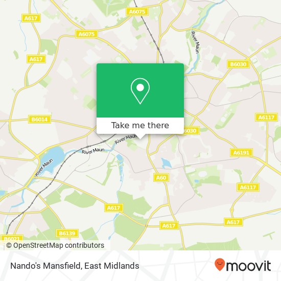 Nando's Mansfield map