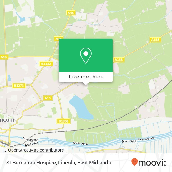 St Barnabas Hospice, Lincoln map