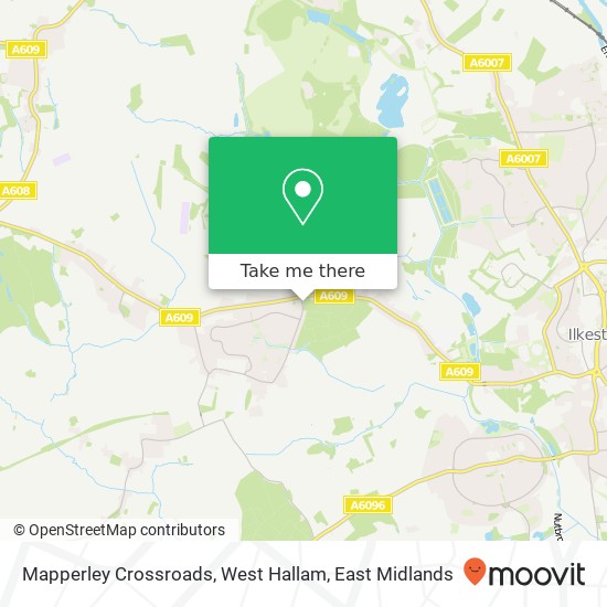 Mapperley Crossroads, West Hallam map