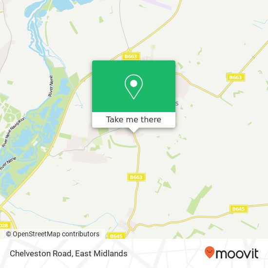 Chelveston Road map