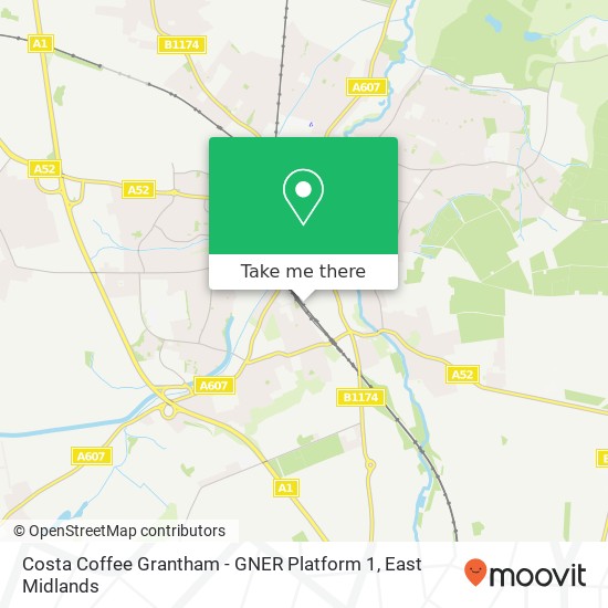 Costa Coffee Grantham - GNER Platform 1 map