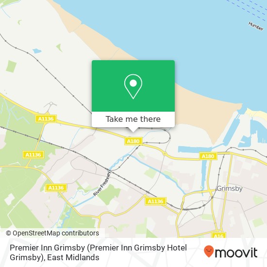 Premier Inn Grimsby map