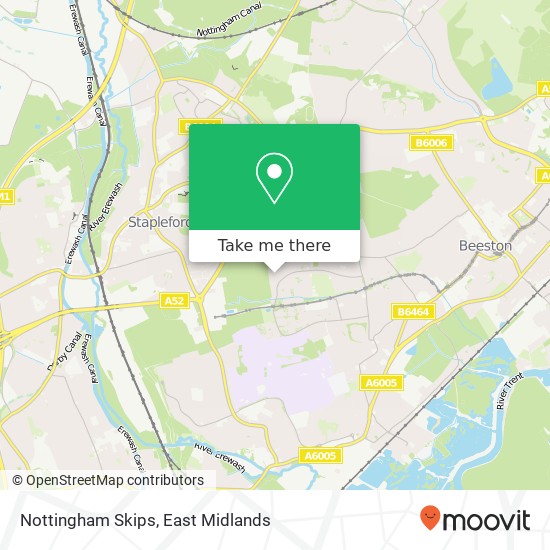 Nottingham Skips map
