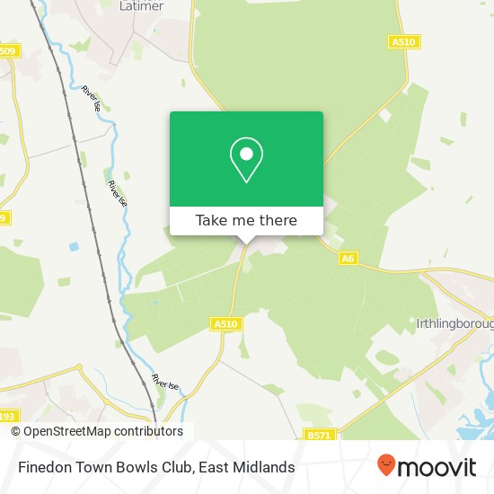 Finedon Town Bowls Club map