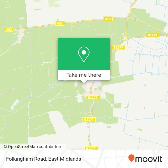 Folkingham Road map