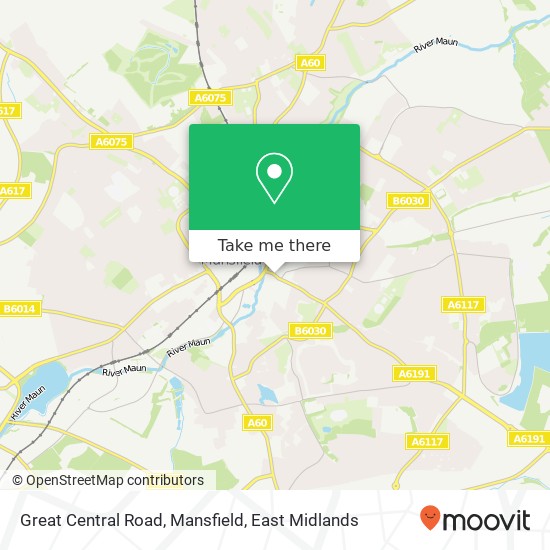 Great Central Road, Mansfield map