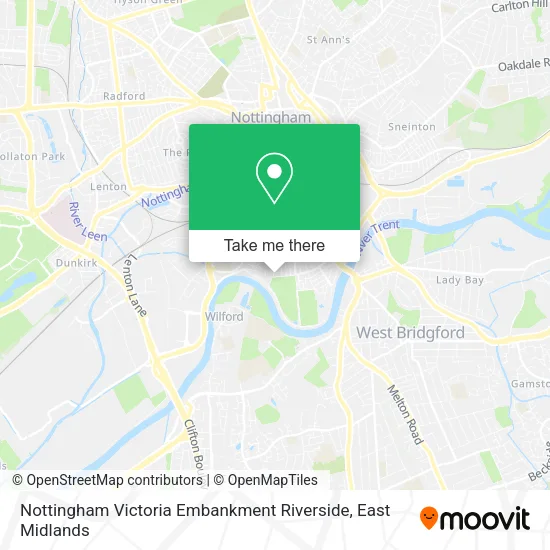 Nottingham Victoria Embankment Riverside map